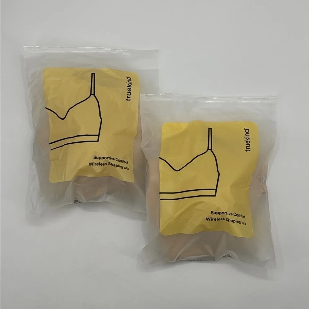 Truekind Supportive Comfort Wireless Shaping‎ Bra 2 pack in chai size S NWT